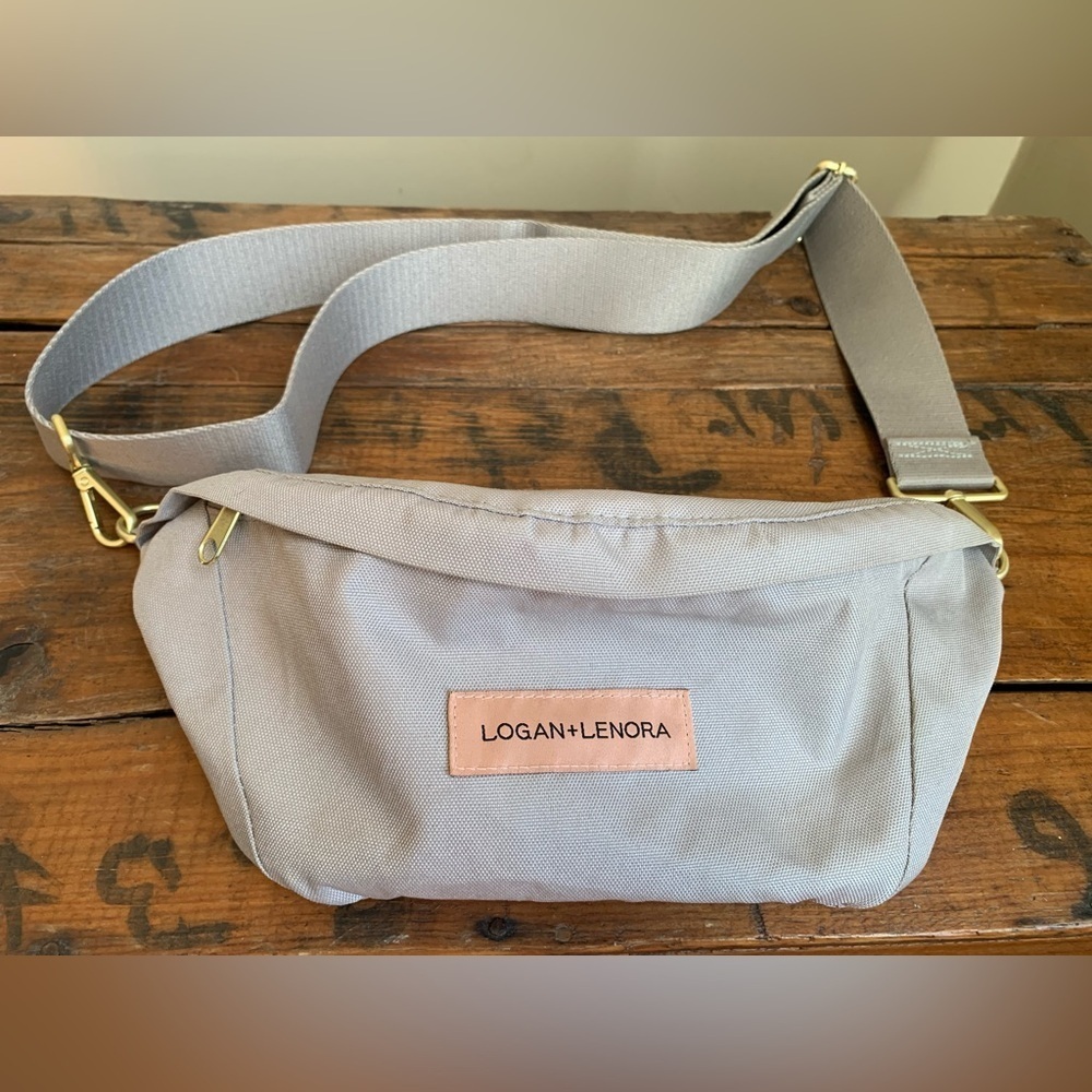 Logan and Lenora belt bag canvas tan/gray stone fanny pack